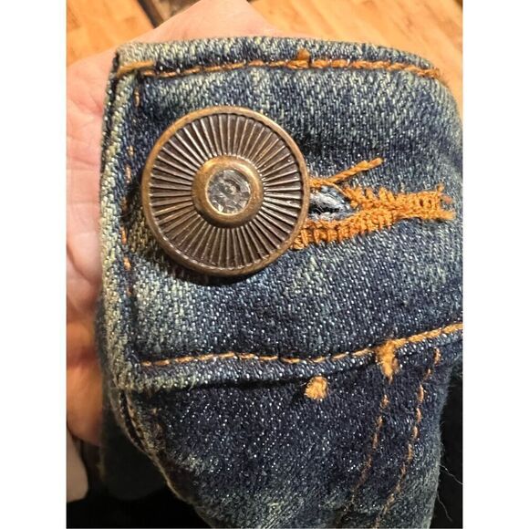 RARE Vintage She’s embellished and hand beaded women’s Bell Bottom Jeans L RUNS - Picture 6 of 7